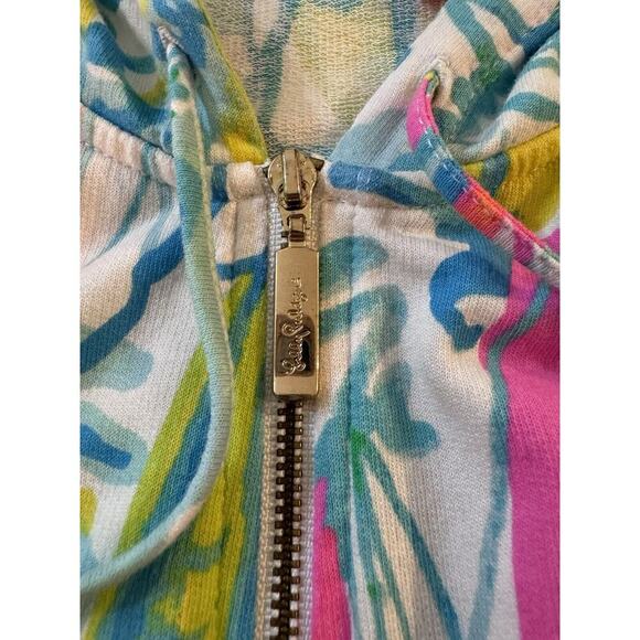 Lilly Pulitzer Jacket Regatta Women’s Small Pink Aqua Tropical Beach Vacation - Picture 3 of 4